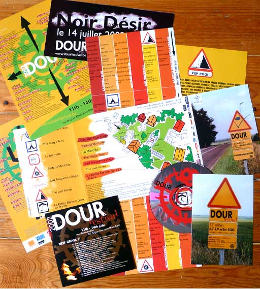 graphisme des flyers, programmes du dour festival 