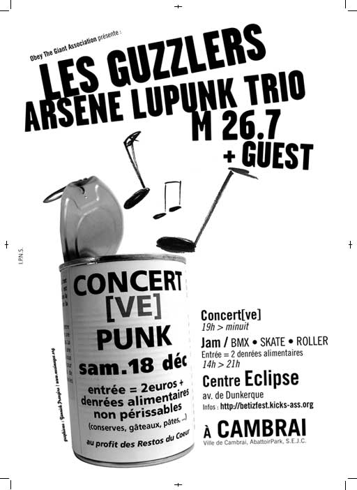 affiche noir et blanc de concert