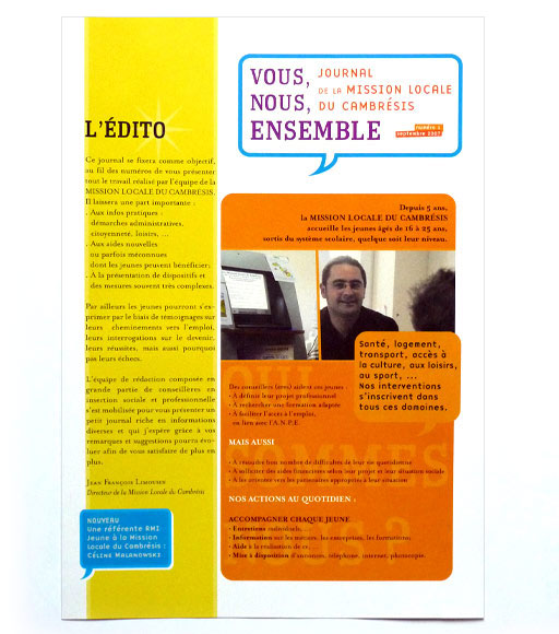 Lettre d'informations mission locale du Cambrsis